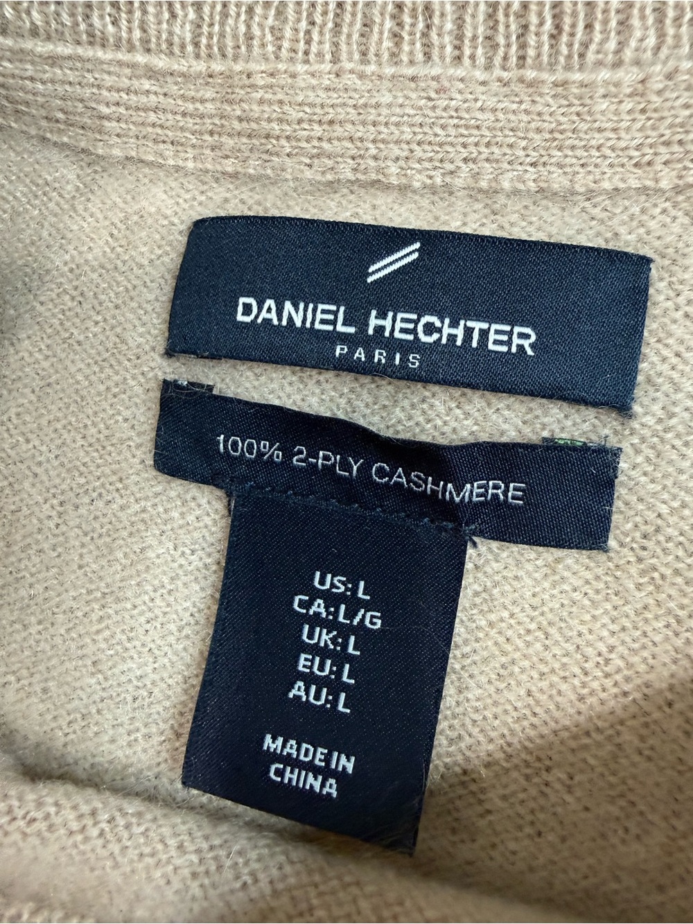 Daniel Hechter Men's Crewneck Cashmere Sweater in Light Beige - Picture 4 of 5